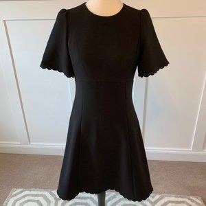 Kate Spade Scallop Crepe Swing Dress in Black - S6